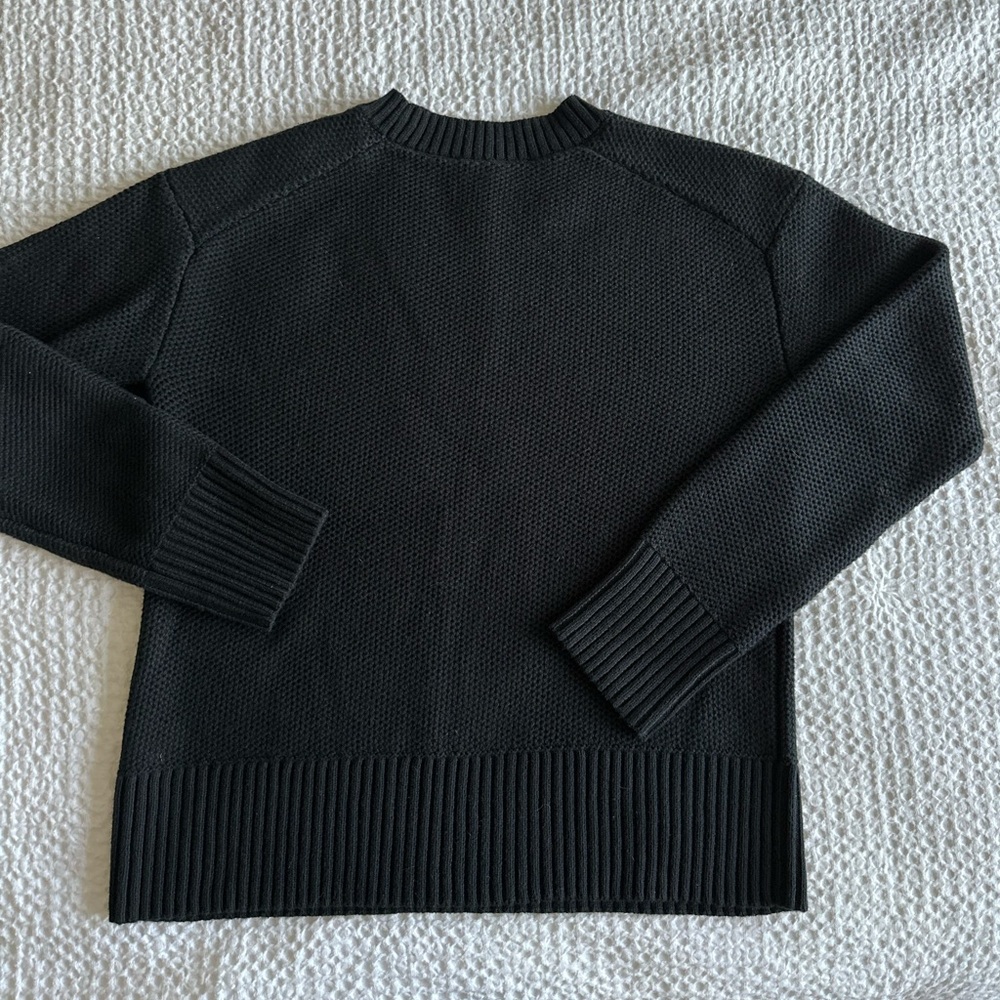 Everlane Women's Black Crew Neck Oversized Organic Cotton Sweater - Picture 2 of 4